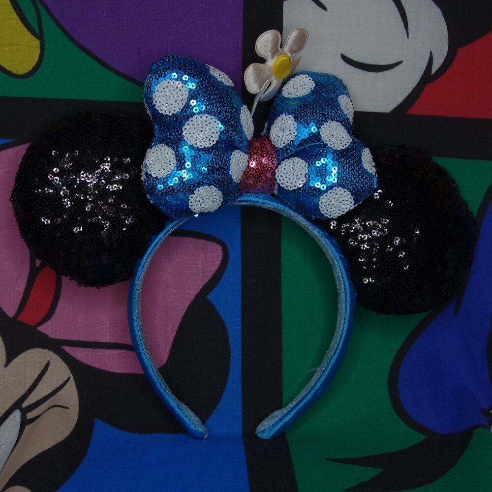 Disney Parks Minnie Mouse Ears With Blue Bow